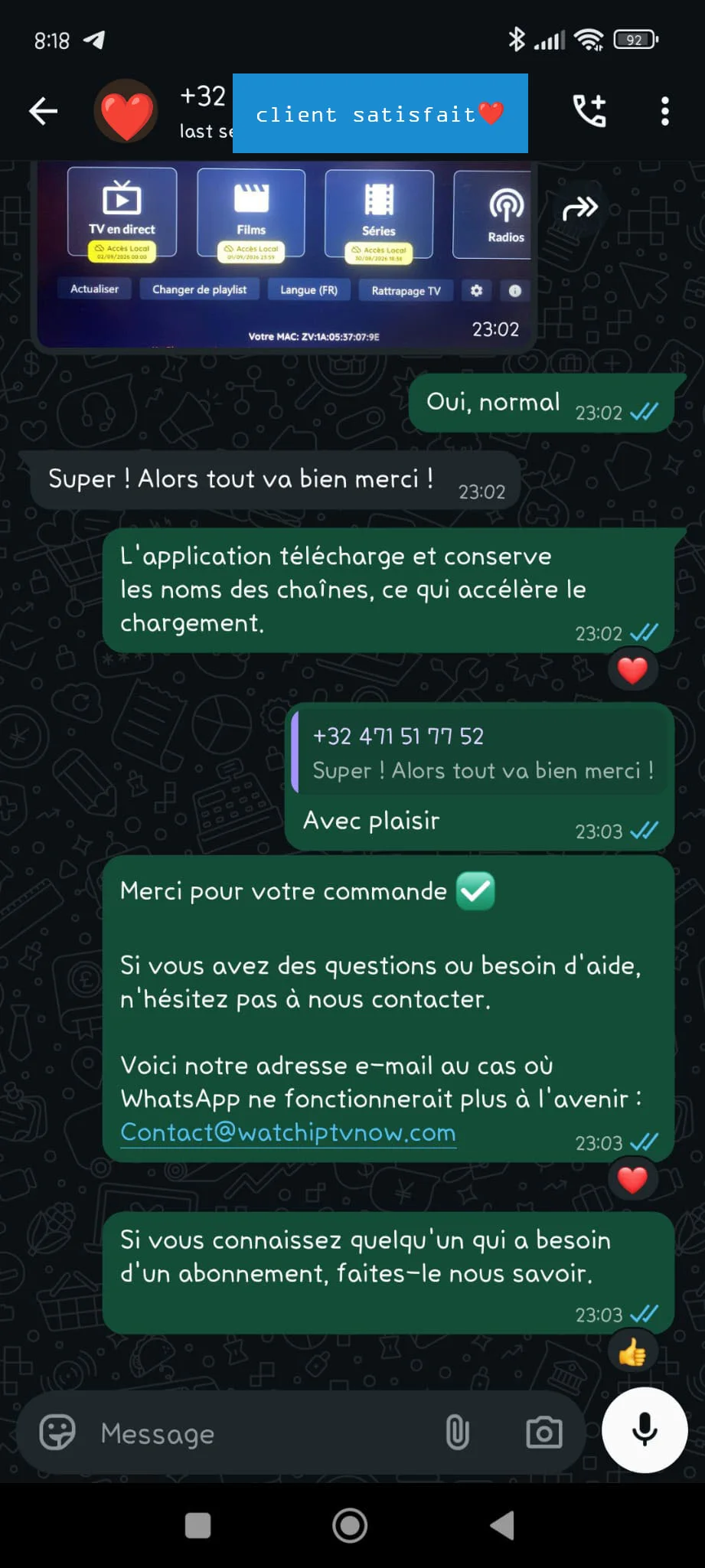 Avis WhatsApp Subscriber 8