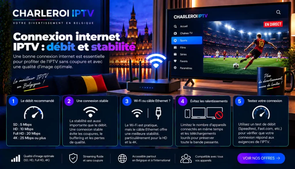 Connexion internet IPTV : débit et stabilité
