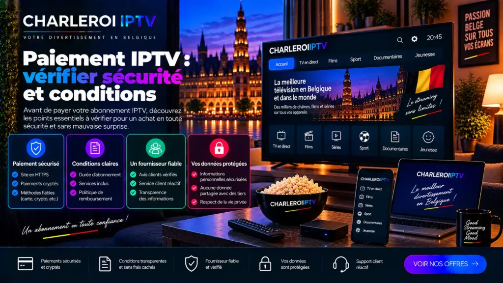 Paiement IPTV : vérifier sécurité et conditions